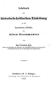 Cover of: Lehrbuch der historisch-kritischen Einleitung in die kanonischen Schriften des Alten Testamentes