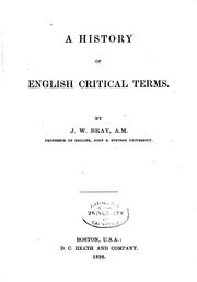 Cover of: A history of English critical terms.
