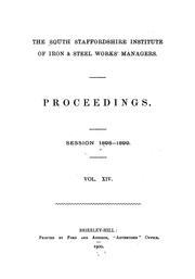 Cover of: Proceedings by Staffordshire Iron and Steel Institute, Staffordshire Iron and Steel Institute