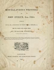 Cover of: The miscellaneous writings of John Evelyn | 
