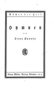 Cover of: Hymnen by von Franz Spunda.