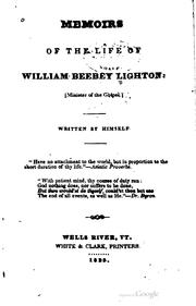 Cover of: Memoirs of the life of William Beebey Lighton by William Beebey Lighton