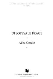 Cover of: Di sotsyale frage