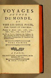 Cover of: Voyages autour du monde, et vers les deux poles, par terre et par mer: pendant les années 1767, 1768, 1769, 1770, 1771, 1773, 1774, & 1776