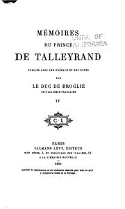Cover of: Mémoires du prince de Talleyrand by Charles Maurice de Talleyrand-Périgord