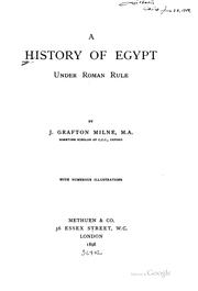 Cover of: A history of Egypt under Roman rule by J. G. Milne