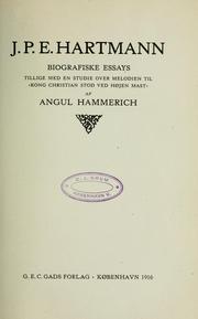 Cover of: J.P.E. Hartmann by Angul Hammerich