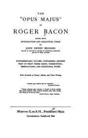 Cover of: The 'Opus majus' by Roger Bacon