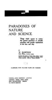 Cover of: Paradoxes of Nature and Science ...