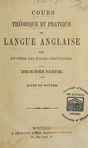 Cover of: Cours théorique et pratique de langue anglaise, deuxième partie, livre du maître \