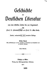 Cover of: Geschichte der deutschen Literatur von den ältesten Zeiten bis zur Gegenwart