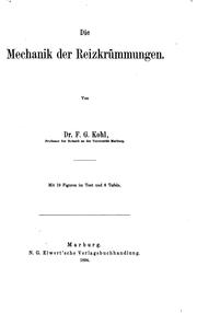Cover of: Die Transpiration der Pflanzen und ihre Abh�angigkeit von A�usseren Bedingungen by Friedrich Georg Kohl , Oscar Eberdt