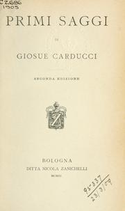 Cover of: Opere by Giosuè Carducci