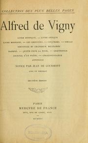Cover of: Alfred de Vigny: [oeuvres choisies]