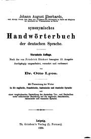 Cover of: Johann August Eberhards...