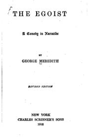 Cover of: The Egoist: A Comedy in Narrative by George Meredith , William Crary Brownell