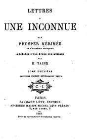 Cover of: Lettres à une inconnue by Prosper Mérimée