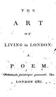 Cover of: The art of living in London, a poem [by J. Smith].