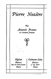 Cover of: Pierre Nozière. by Anatole France