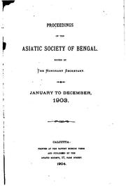 Cover of: Proceedings of the Asiatic Society of Bengal