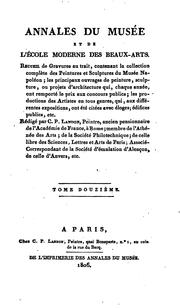 Cover of: Annales du musée et de l'école moderne des beaux-arts...