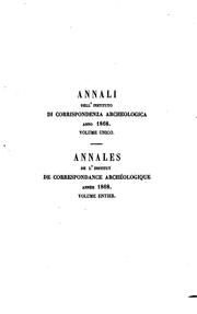 Cover of: Annali by Instituto di corrispondenza archeologica, Deutsches Archäologisches Institut