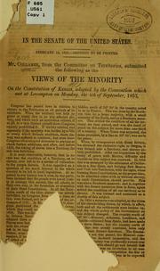 Cover of: In the Senate of the United States by United States. Congress. Senate. Committee on Territories, United States. Congress. Senate. Committee on Territories