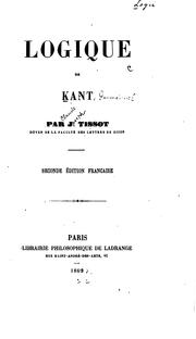 Cover of: Logique de Kant by Immanuel Kant