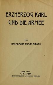 Cover of: Erzherzog Karl und die Armee