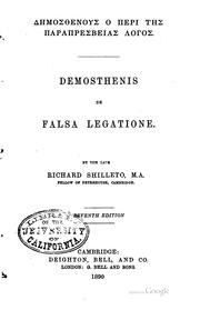 Cover of: Demosthenis De falsa legatione