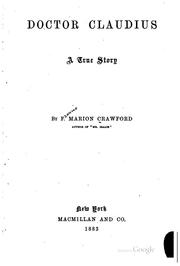 Cover of: Doctor Claudius by Francis Marion Crawford