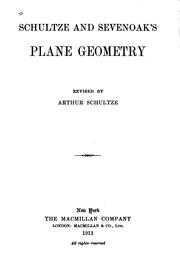 Schultze and Sevenoak's plane geometry by Arthur Schultze