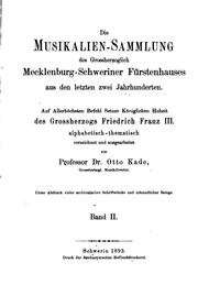 Cover of: Klarinette Die Musikalien-sammlung des Grossherzoglich Mecklenburg-schweriner ...
