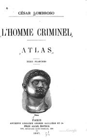 Cover of: L' homme criminel by Cesare Lombroso