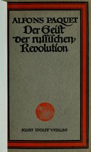 Cover of: Der geist der russischen revolution