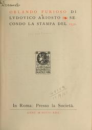 Cover of: Orlando Furioso: secondo la stampa del 1516 e del 1521