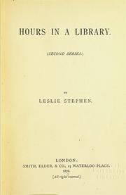 Cover of: Hours in a library