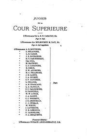 Cover of: Les recueils de jurisprudence du Québec, publiés par le Barreau de Québec: Cour supérieure by Québec (Province). Superior Court.