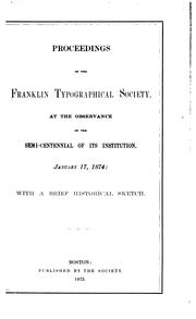 Proceedings of the Franklin Typographical Society