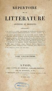 Cover of: Répertoire de la littérature ancienne et moderne by Jean-François de La Harpe