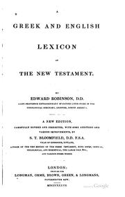Cover of: A Greek and English lexicon of the New Testament.