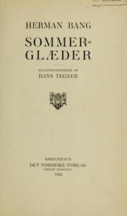 Cover of: Sommerglæder by Herman Bang