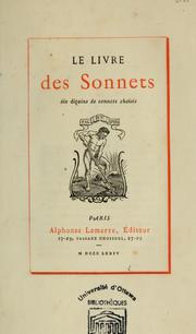 Cover of: Le livre des sonnets by Alphonse Lemerre