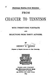 Cover of: From Chaucer to Tennyson: with twenty-nine portraits and selections from thirty authors.