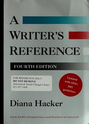 Cover of: A writer's reference by Diana Hacker