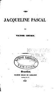Jacqueline Pascal by Cousin, Victor