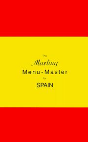 Cover of: The Marling Menu-Master for Spain: A Comprehensive Manual for Translating the Spanish Menu into American English (Marling Menu Masters Series)