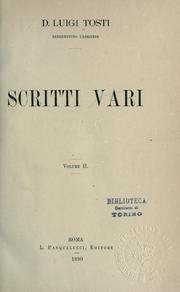 Cover of: Scritti vari