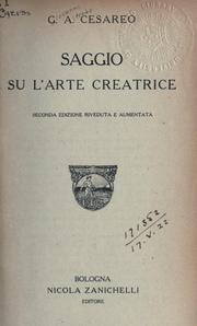 Cover of: Saggio su l'arte creatrice