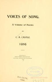 Cover of: Voices of song.: A volume of poems